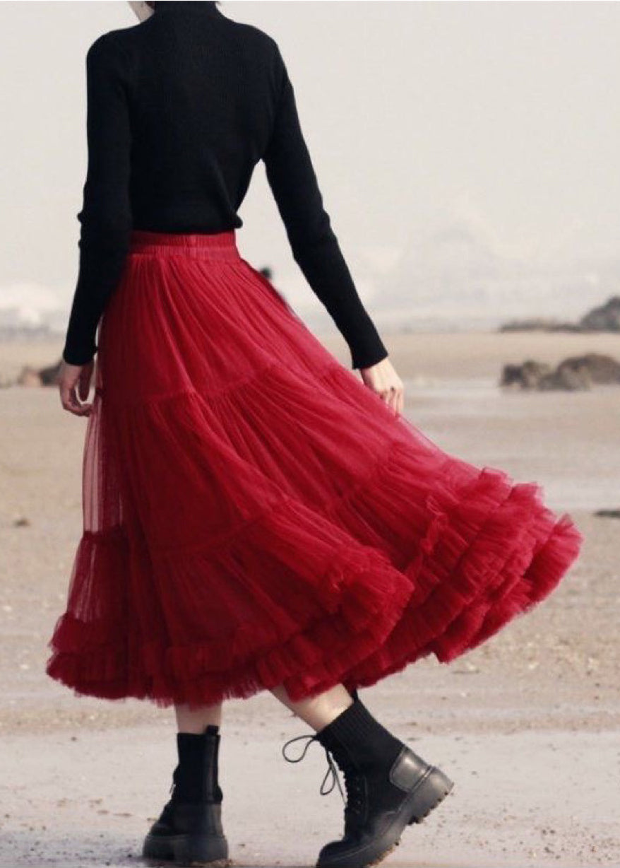 Blue Patchwork Circle Pleated Dress Fall Skirt