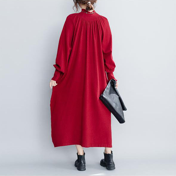 High Neck Knitted Maxi Dresses Clothes