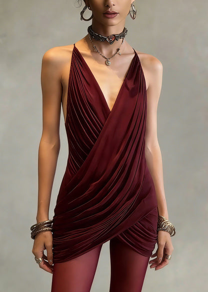 Mulberry V Neck Cinched Mid Dresses Summer