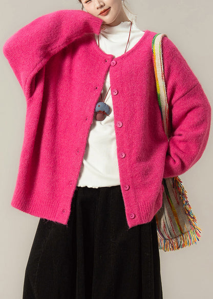 Rose Oversized Warm Knit Cardigan Winter