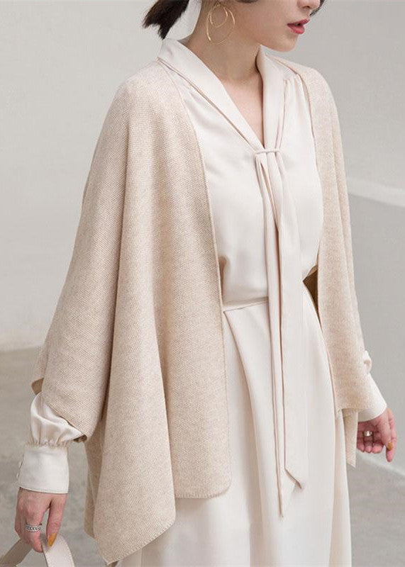 Fine Nude Sweaters Three Quarter Sleeve Knitted Blouses Cardigan Blouse
