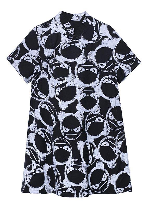 Fitted Green Print Oriental Dress Summer