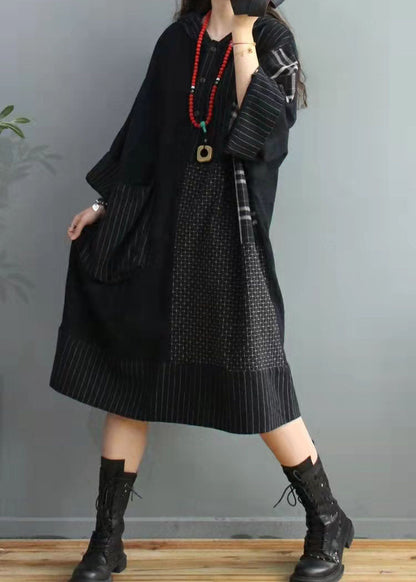 Fitted Colorblock Plaid Asymmetrical Design Cotton Linen Holiday Dress Summer