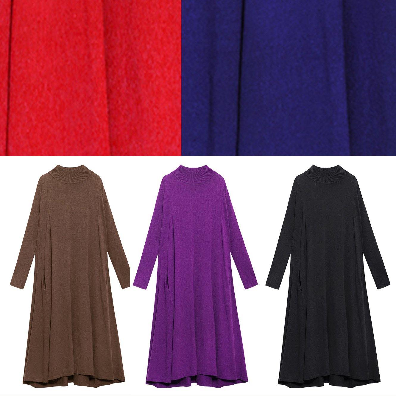 For Spring High Neck Large Hem Sweater Fall Dress Outfit Refashion Red Big Sweater Dresses