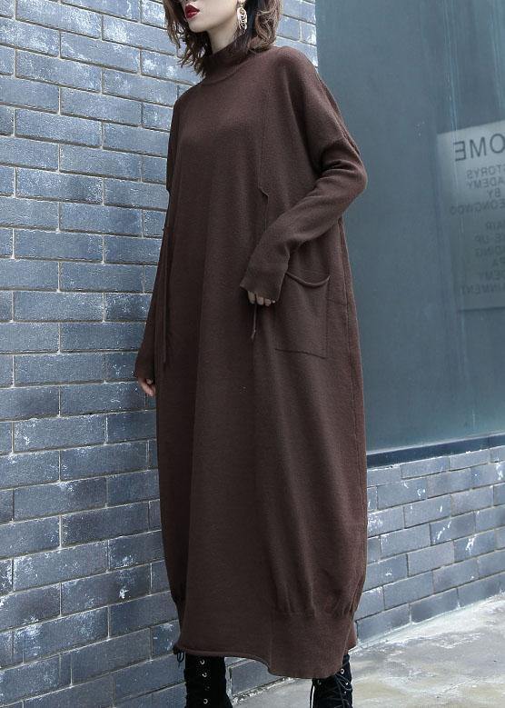 For Work Chocolate Sweater Dress Outfit Two Ways to Wear Funny Fall Knit Top