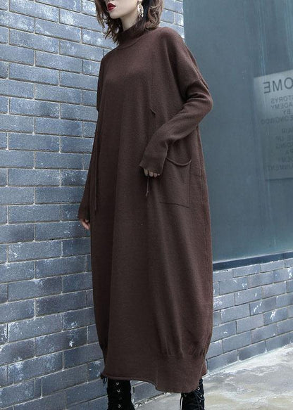 For Work Chocolate Sweater Dress Outfit Two Ways to Wear Funny Fall Knit Top