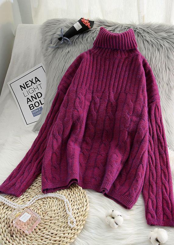 For Work High Neck Green Knitwear Wild Blouse