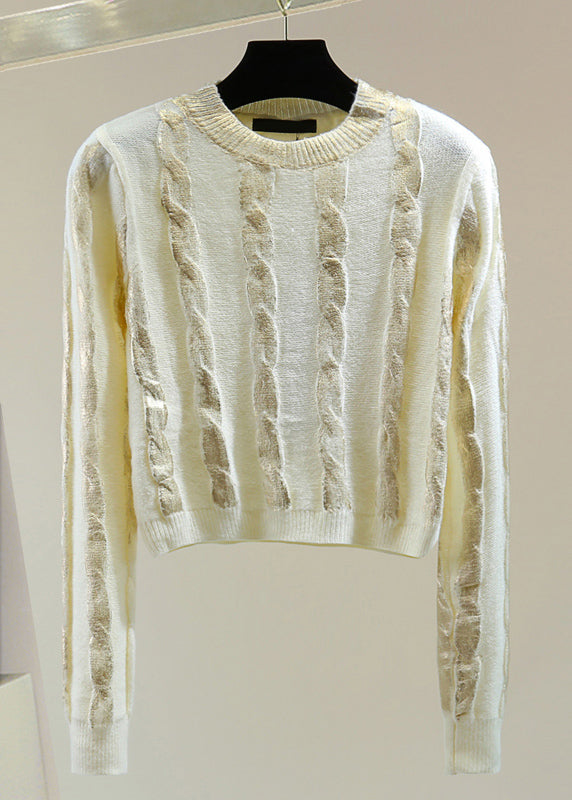 French Black O-neck Cozy Cotton Knit Sweaters Winter