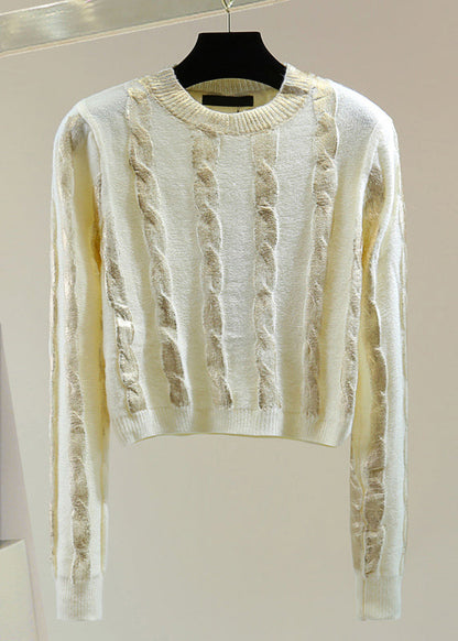 French Black O-neck Cozy Cotton Knit Sweaters Winter