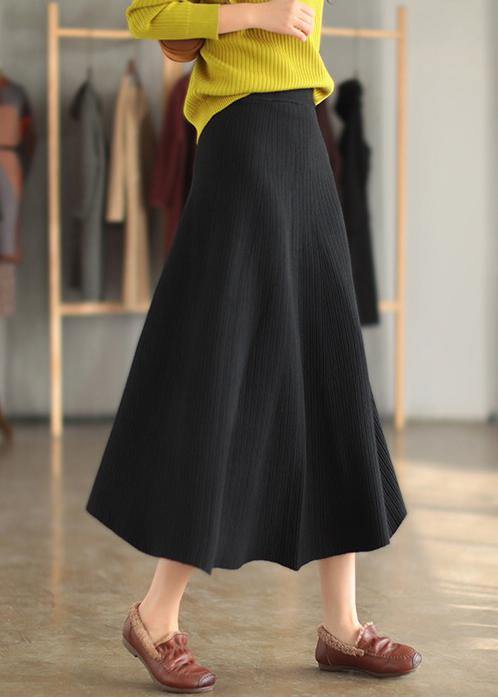 French Elastic Waist Cinched Spring Quilting Clothes Chocolate Skirt