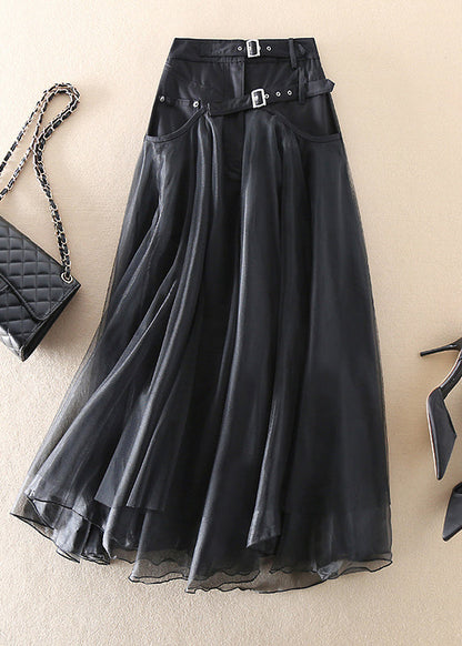 French Purple Patchwork Tulle Skirts Spring