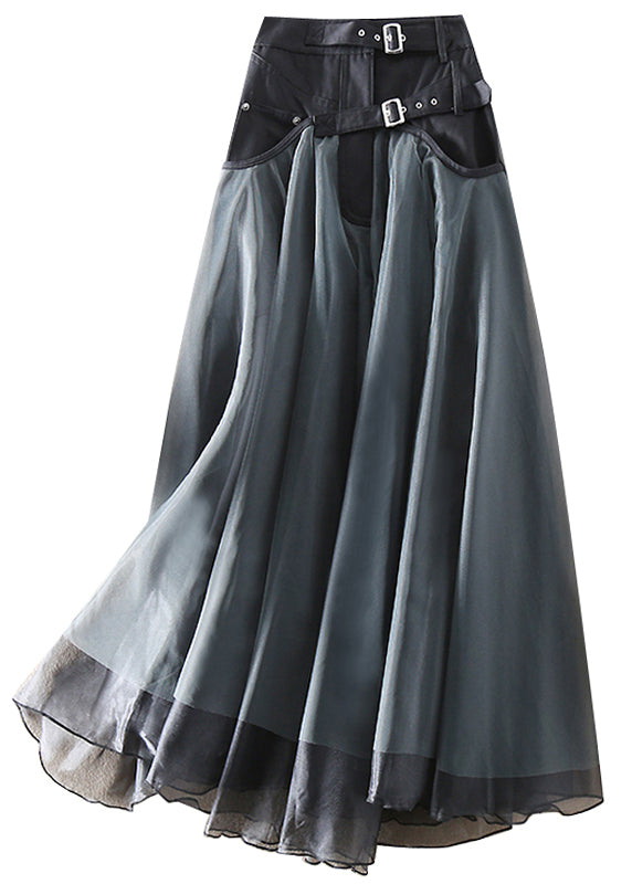 French Grey Patchwork Tulle Skirts Spring