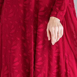 French Mulberry O-neck Chiffon a Line Skirts Spring Summer Vacation Dresses