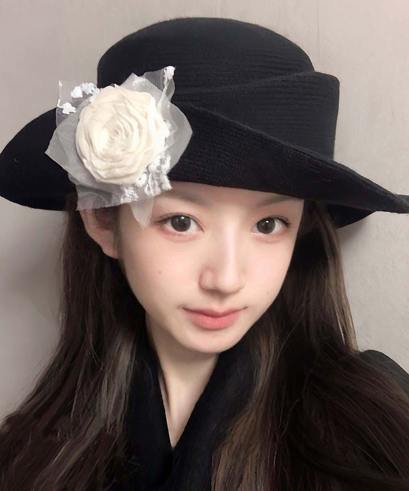 French Style Black Versatile Knit Cloche Hat