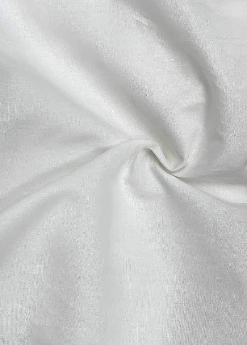 French White Asymmetrical Cotton Mid Dress Bracelet Sleeve