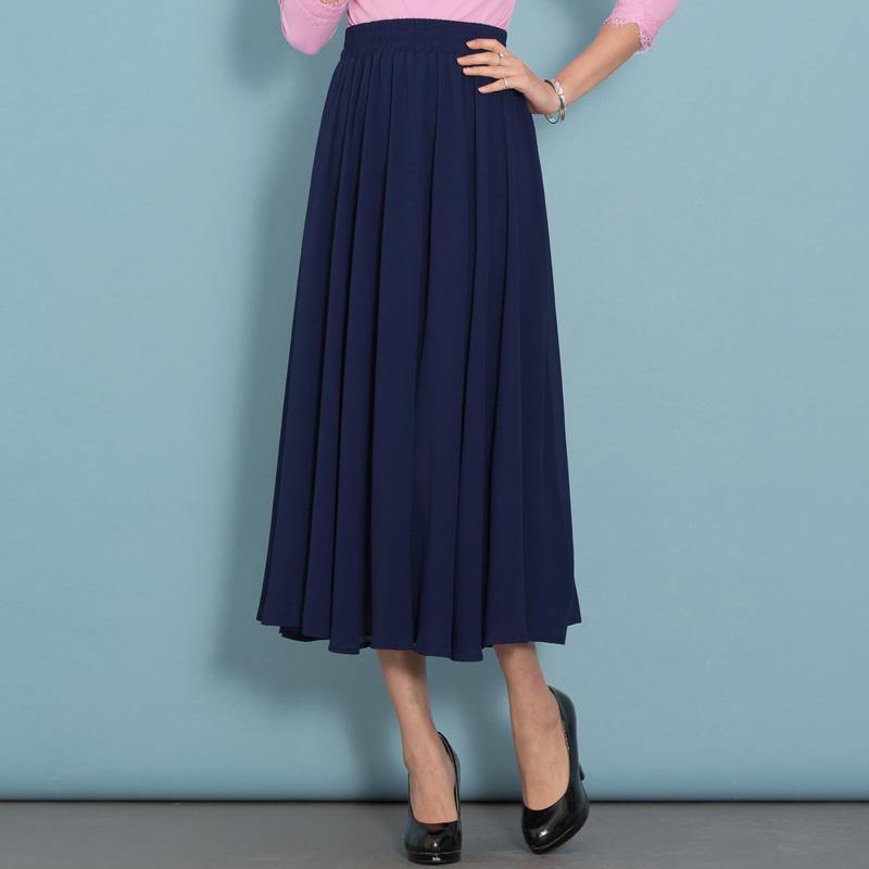 French Blue Chiffon Dress Big Hem Dresses Summer Dress