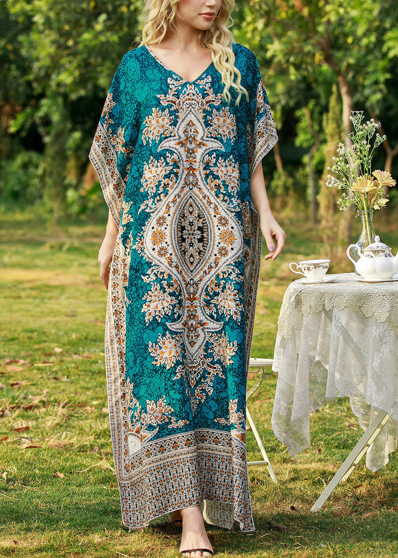 Green Side Open Party Long Dress Batwing Sleeve