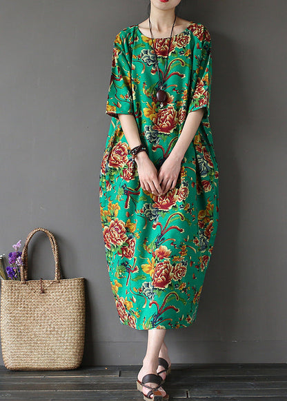 Green Maxi Dress Short Sleeve