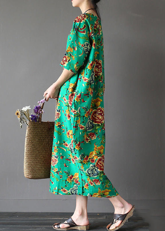Green Maxi Dress Short Sleeve