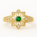 Green Sunburst Ring