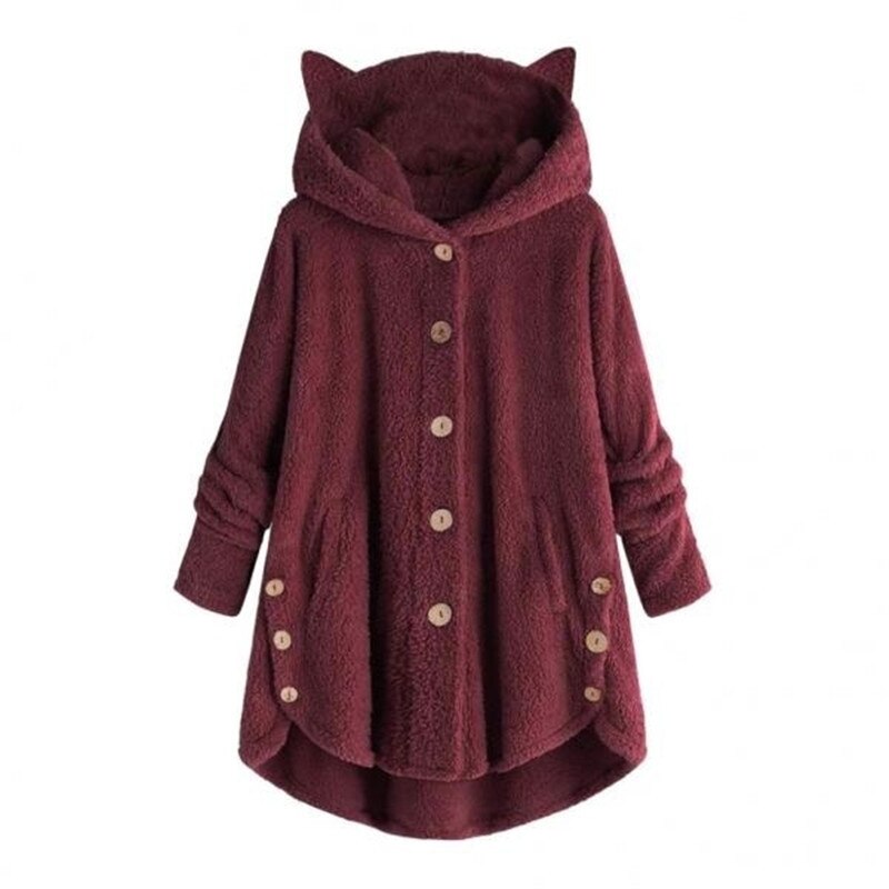 JO | Warm plush lined cat coat