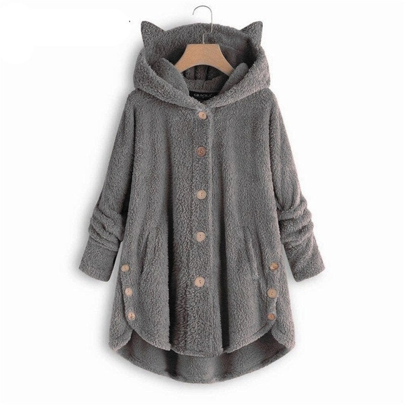 JO | Warm plush lined cat coat