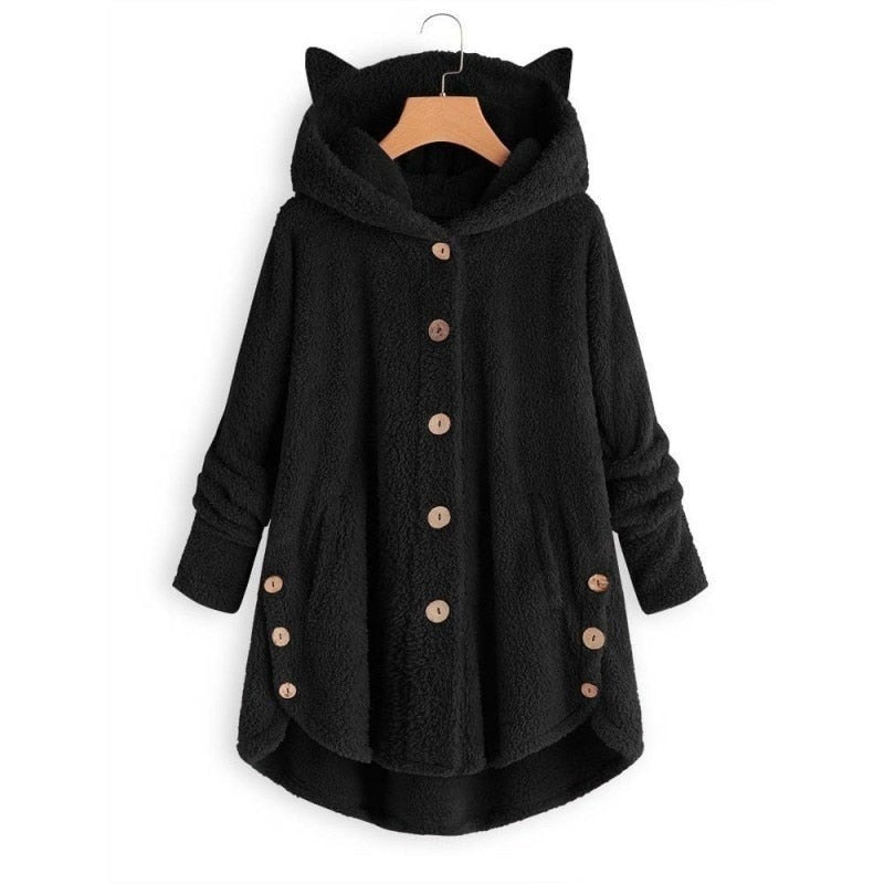 JO | Warm plush lined cat coat