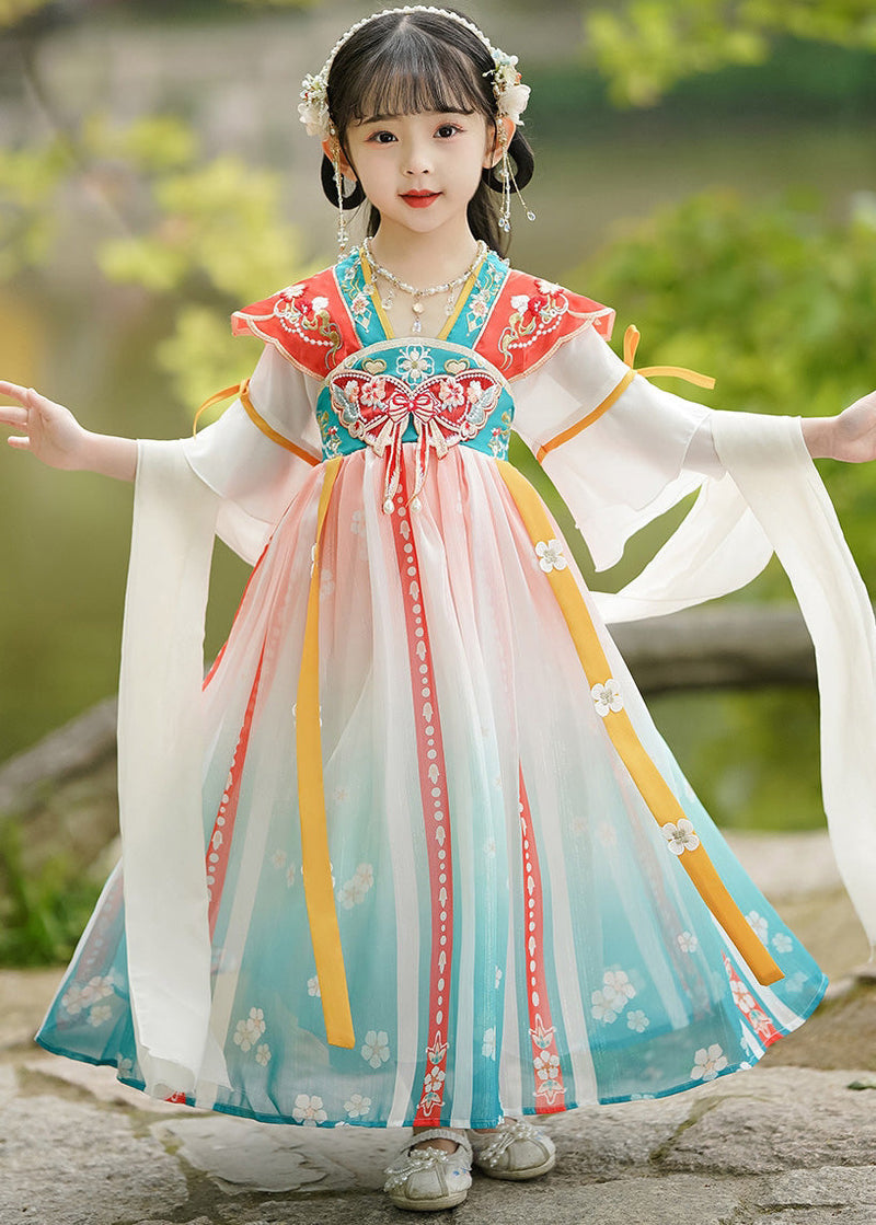 Handmade Embroideried Wrinkled Bow Maxi Dresses Half Sleeve