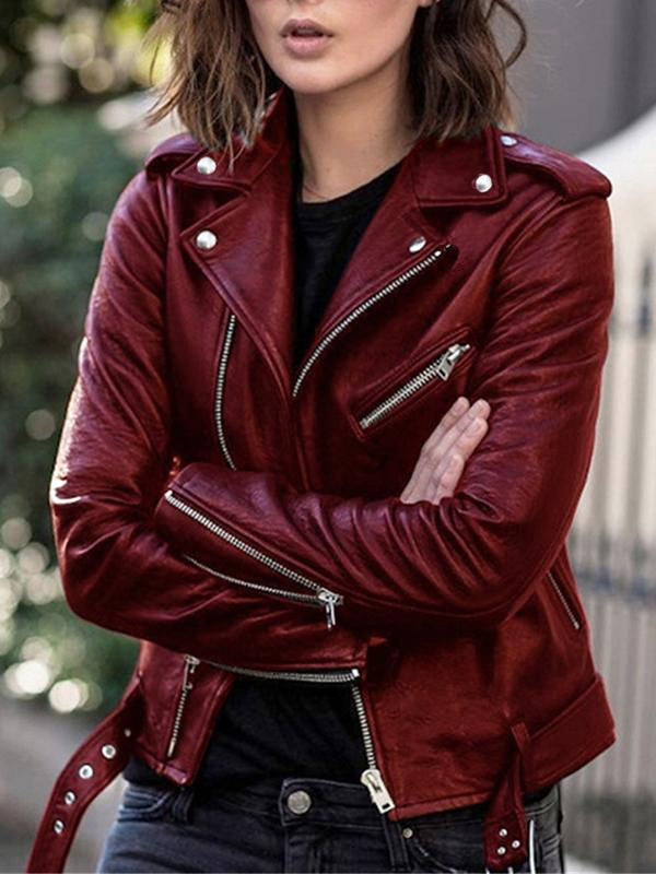 JO | Perfecto jackets made of imitation leather with zipper, elegant women's jackets