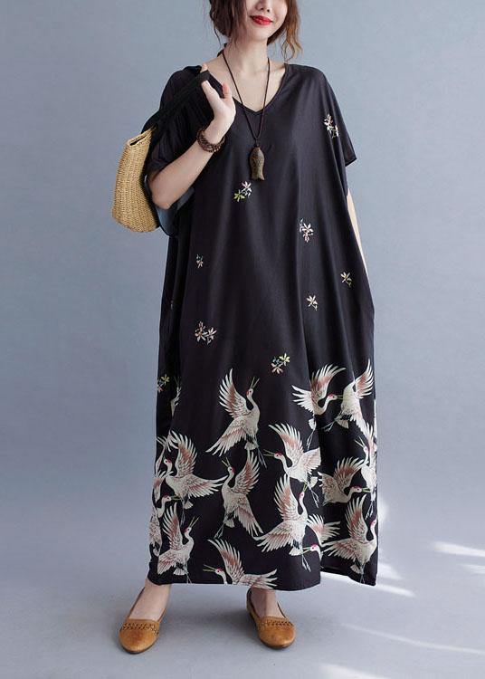 Italian Green Lotus V Neck Pockets Print Summer Holiday Dress Short Sleeve