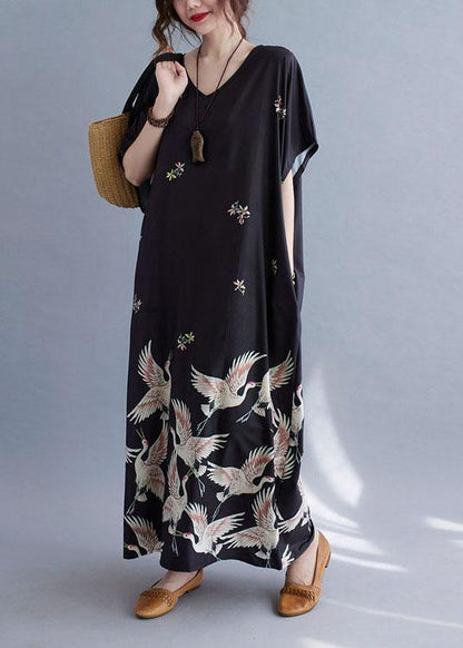 Italian Green Lotus V Neck Pockets Print Summer Holiday Dress Short Sleeve