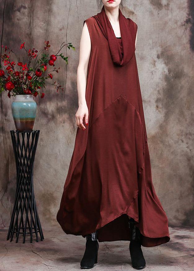 Luxy Burgundy Long Silk Dresses