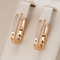 Elegant Gold Zirconia Chain Earrings