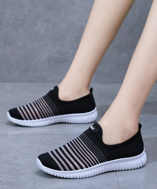 Knit Fabric Flat Shoes for Hollow Out Flat Shoes