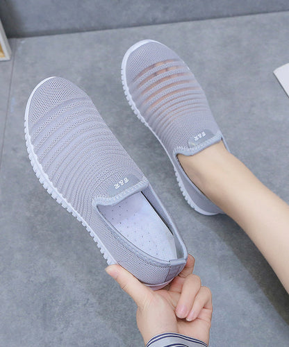 Knit Fabric Flat Shoes for Hollow Out Flat Shoes