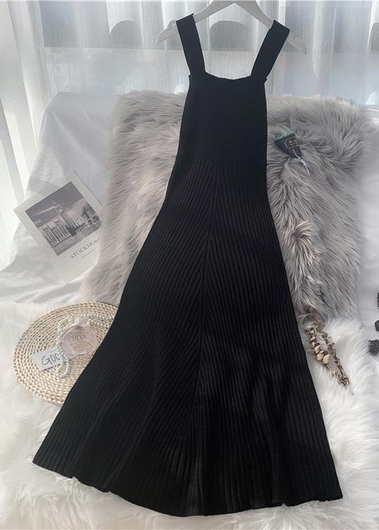 Knitted Big Hem Sweater Wardrobes Classy Sleeveless Daily Knit Dress