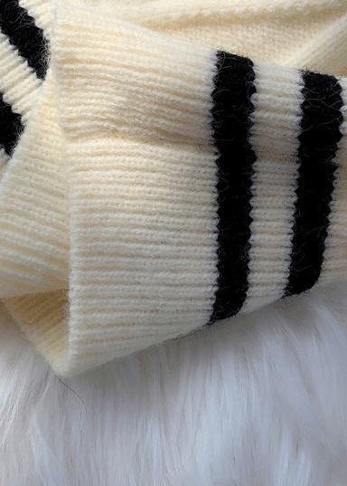 Knitted High Neck Patchwork Sweater Fall Dresses Beige Daily Sweater Dresses