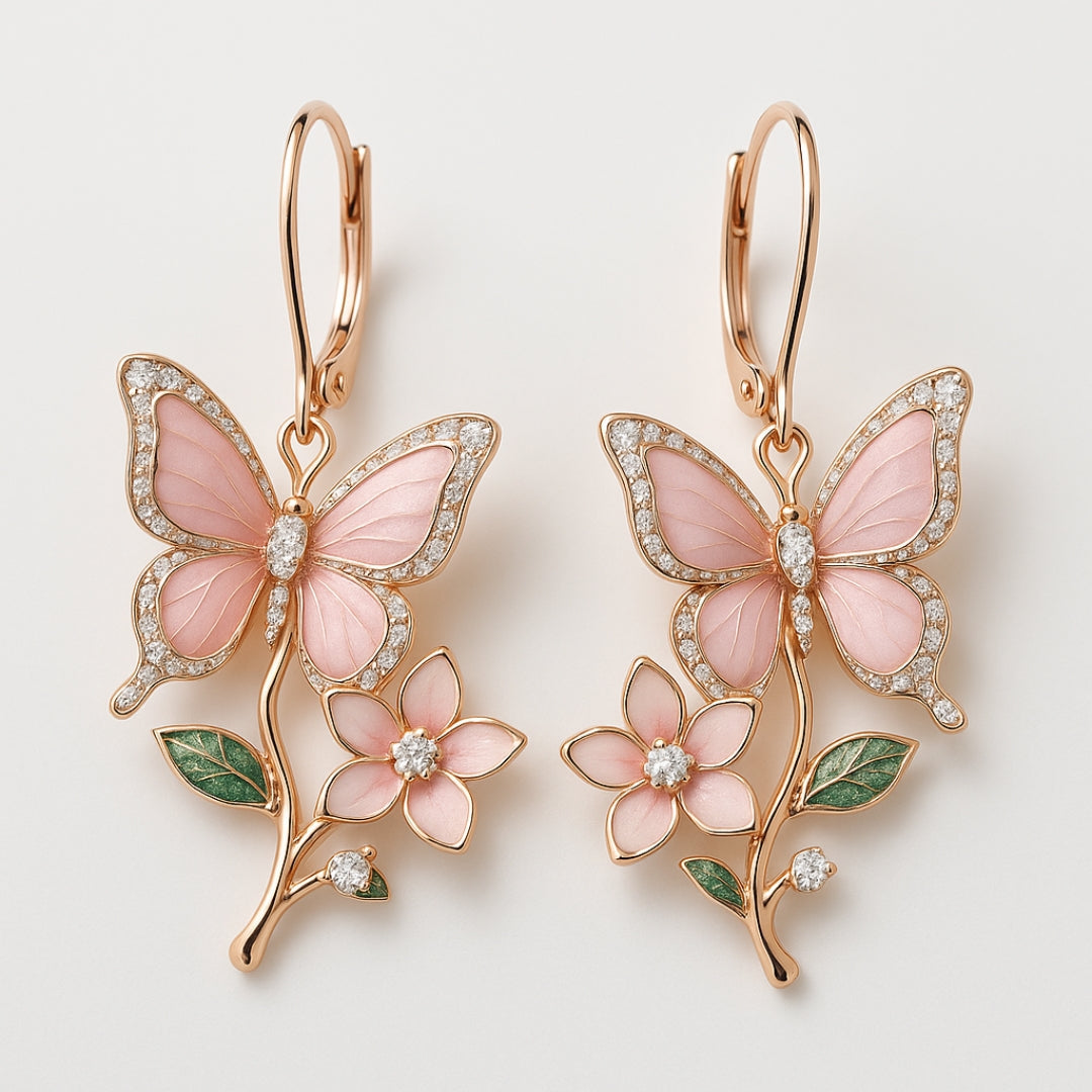 Nature Bright Butterfly Zirconia Earrings