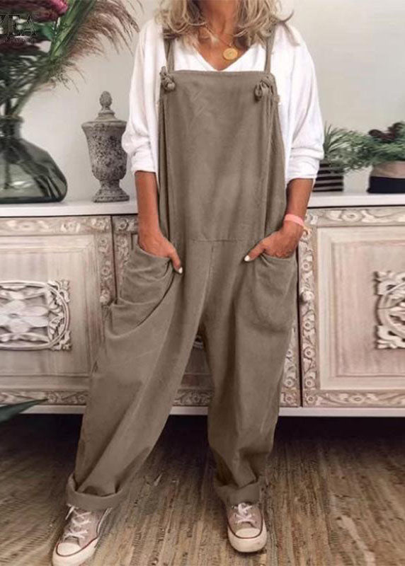 Cozy Khaki Jumpsuits Overalls