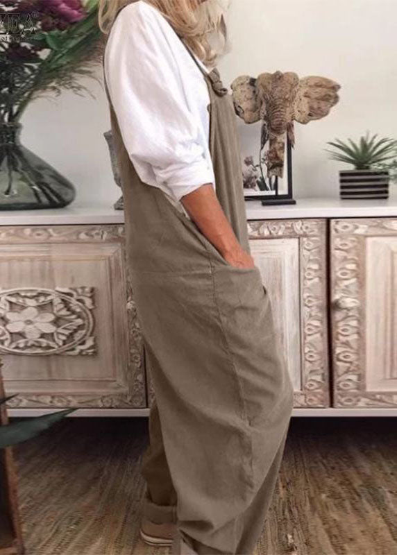 Cozy Khaki Jumpsuits Overalls