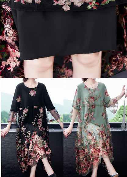 Light Green Tulle a Line Dresses Print Exra Large Hem Bracelet Sleeve