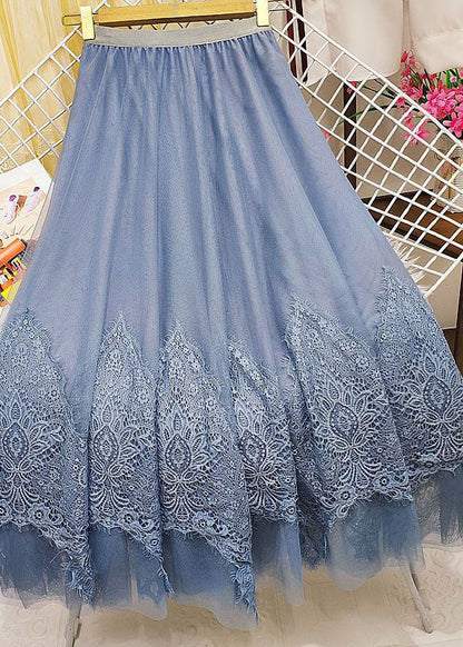 Light Grey Tulle a Line Skirt Elastic Waist Exra Large Hem Summer