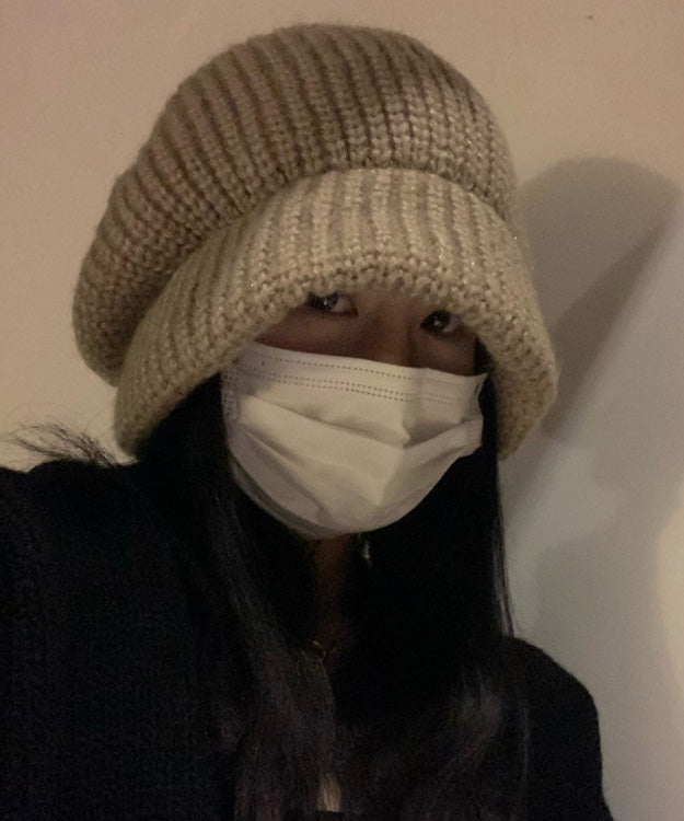 Loos Beige Knit Bucket Hat