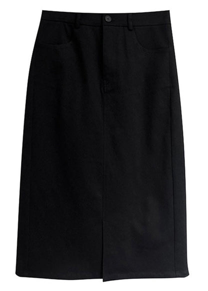 Loose Apricot V Neck Button Knit Tops and Skirts Two Piece Set Fall