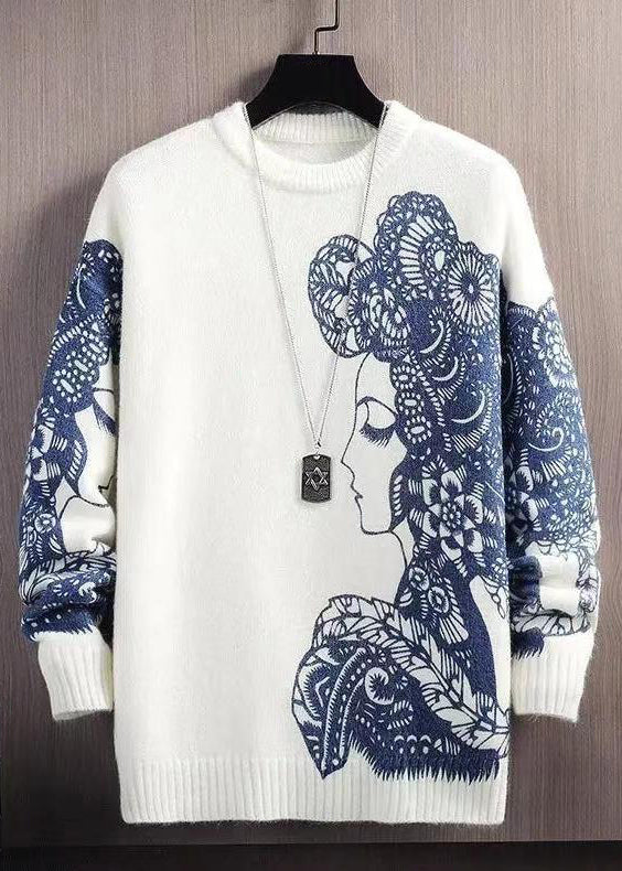 Loose Black O-neck Cozy Knit Pullover Sweaters Spring