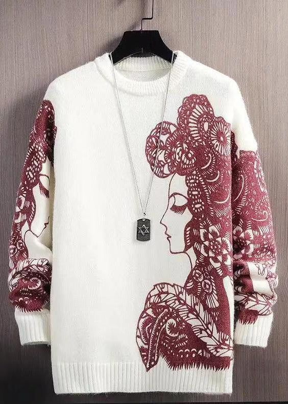 Loose Black O-neck Cozy Knit Pullover Sweaters Spring