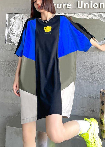 Loose Color Block Loose Maxi Dress Summer