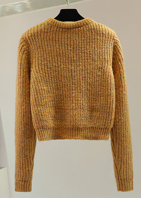 Loose O-neck Cotton Knit Knitted Sweater Winter