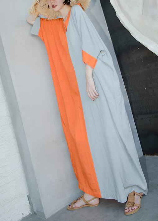 Loose Orange Summer Caftan Dress