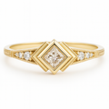 Milgrain Pavé Deco Ring